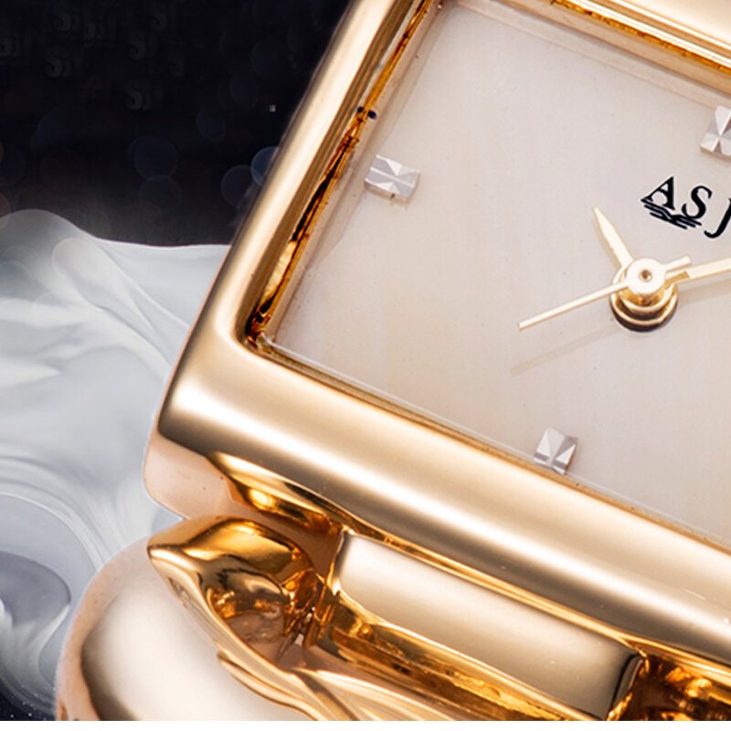 Prosty Modny Damski Zegarek Na Rękę Hollow Steel Band Square Dial Quartz Bransoletka Watch