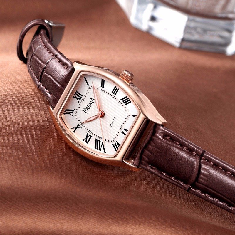 Skórzany Zegarek W Stylu Retro Roman Number Dial Kwarcowy Dla Kobiet