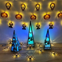 Dekoracja Na Halloween Lights String Led Party Atmosfera Nawiedzony Dom Rekwizyty Dyniowa Czaszka Kreator Kształt