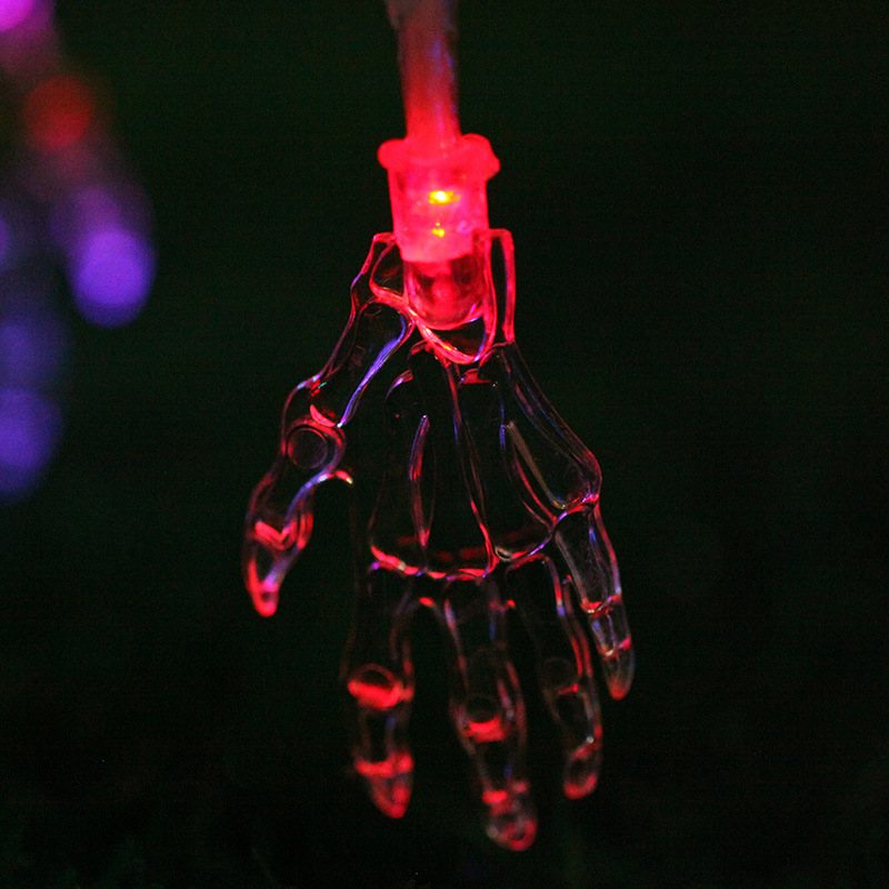 Dekoracje Na Halloween 2.5m Latarnia Led Ghost Festival Duch Czaszka Ręcznie Bateria Light String