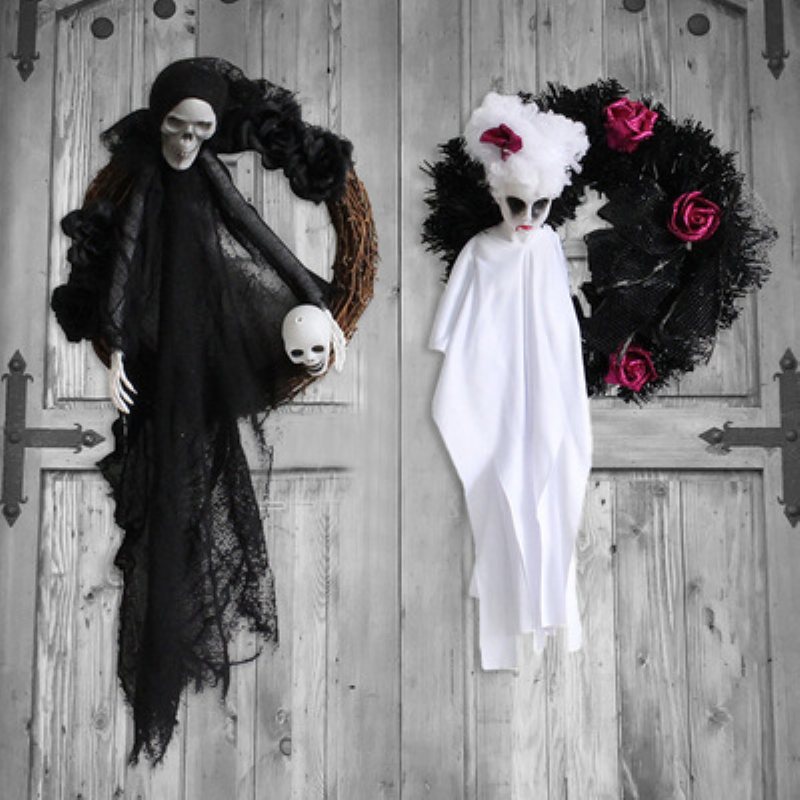 Halloween Biały Duch Drzwi Wiszące Festiwal Impreza Z Horrorem Girlanda Ozdoby Nawiedzony Dom Rekwizyty Do Dekoracji