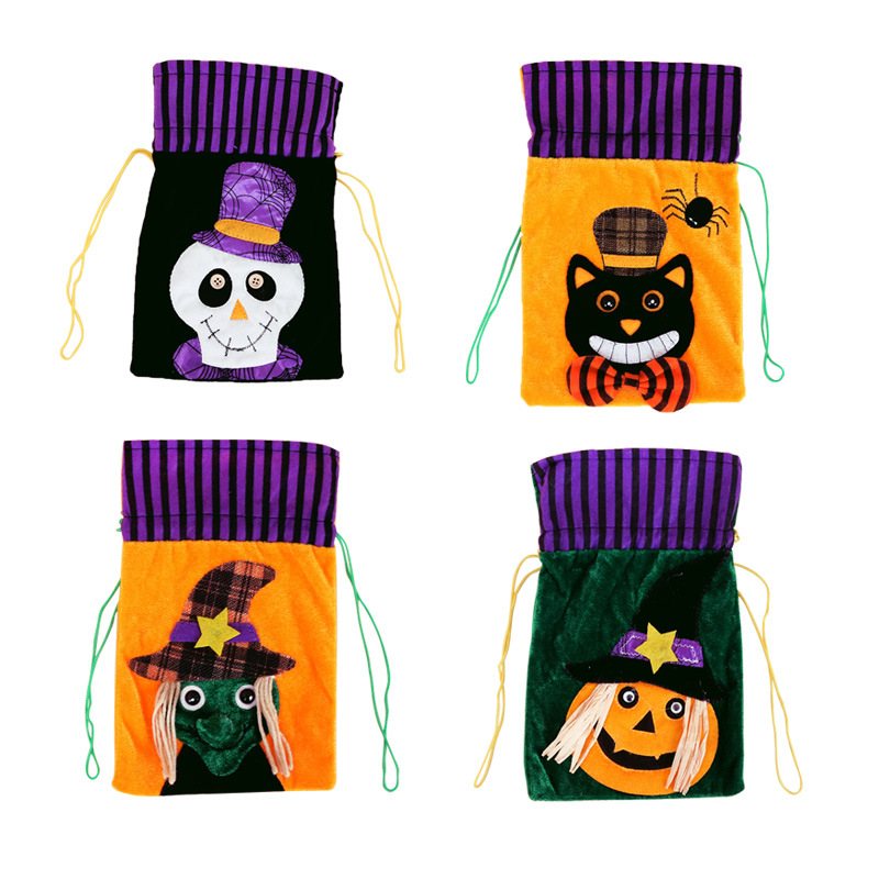Halloween Cartoon Cukierki Płócienna Torba Głowa Dyni Do Pakowania Prezentów Czysta Bawełna Wiązka Na Prezenty Hurtownia Spot