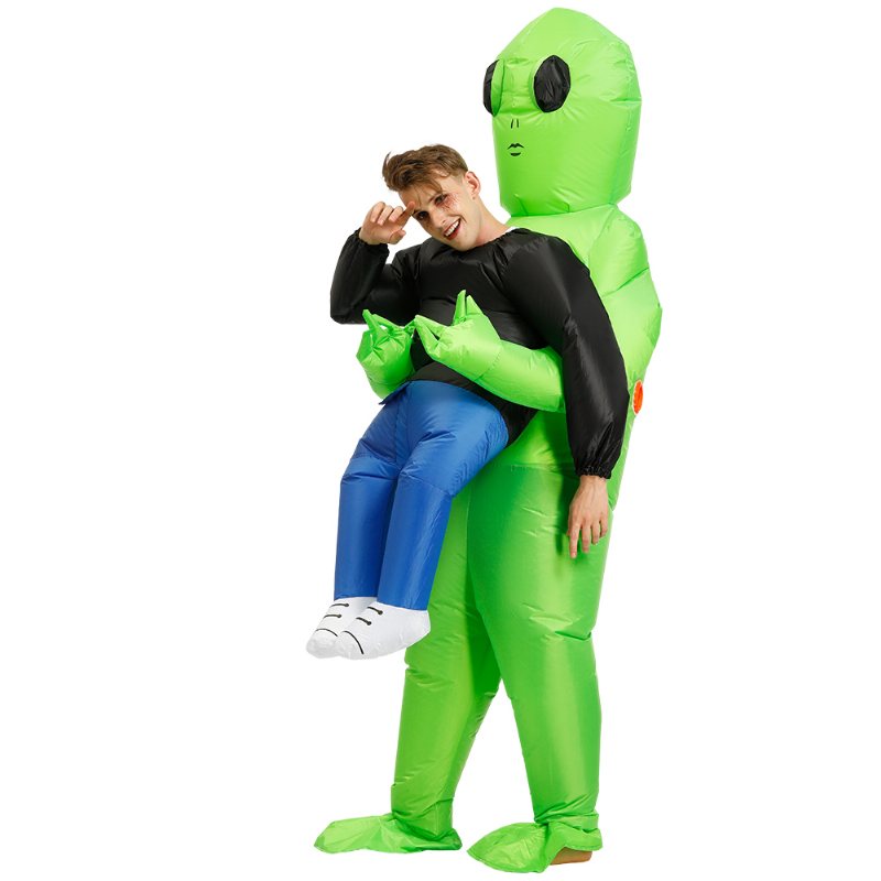 Hot Green Alien Nadmuchiwany Kostium Przebranie Na Karnawał Zabawny Wysadzić Garnitur Imprezowy Na Halloween Dla Dorosłych Dzieci
