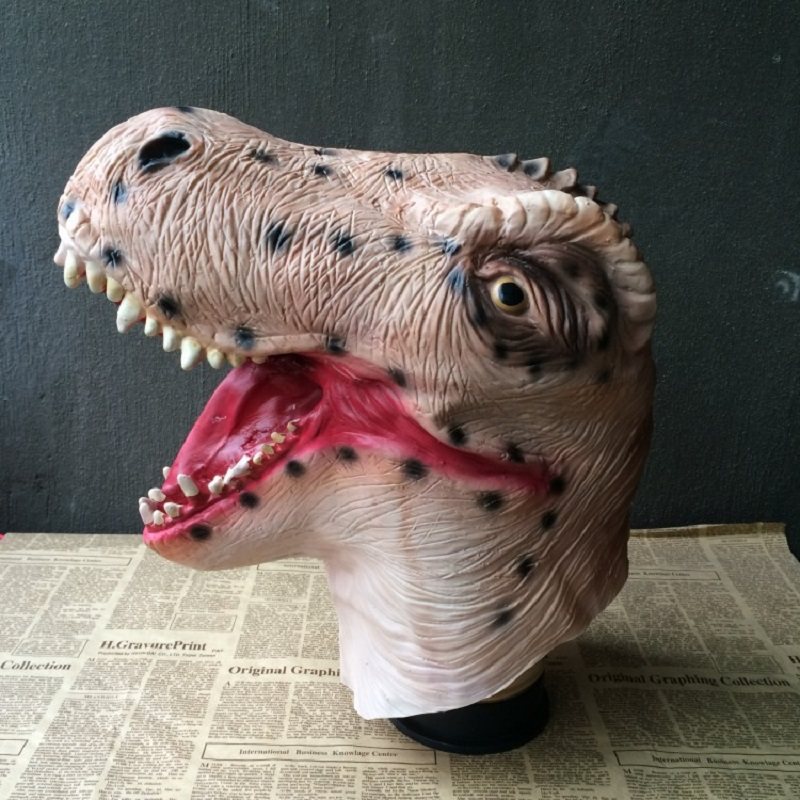 Maska Dinozaura Nowość Halloween Boże Narodzenie Wielkanoc Kostiumy Imprezowe Maski Zabawna Lateksowa Na Głowę Zwierzęcia