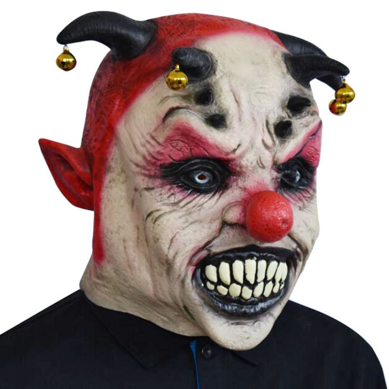 Nowy Horror Bells Maska Klauna Halloween Lateksowy Klaun Cyrkowy Nakrycia Głowy Śmieszne Rekwizyty Imprezowe Karnawał