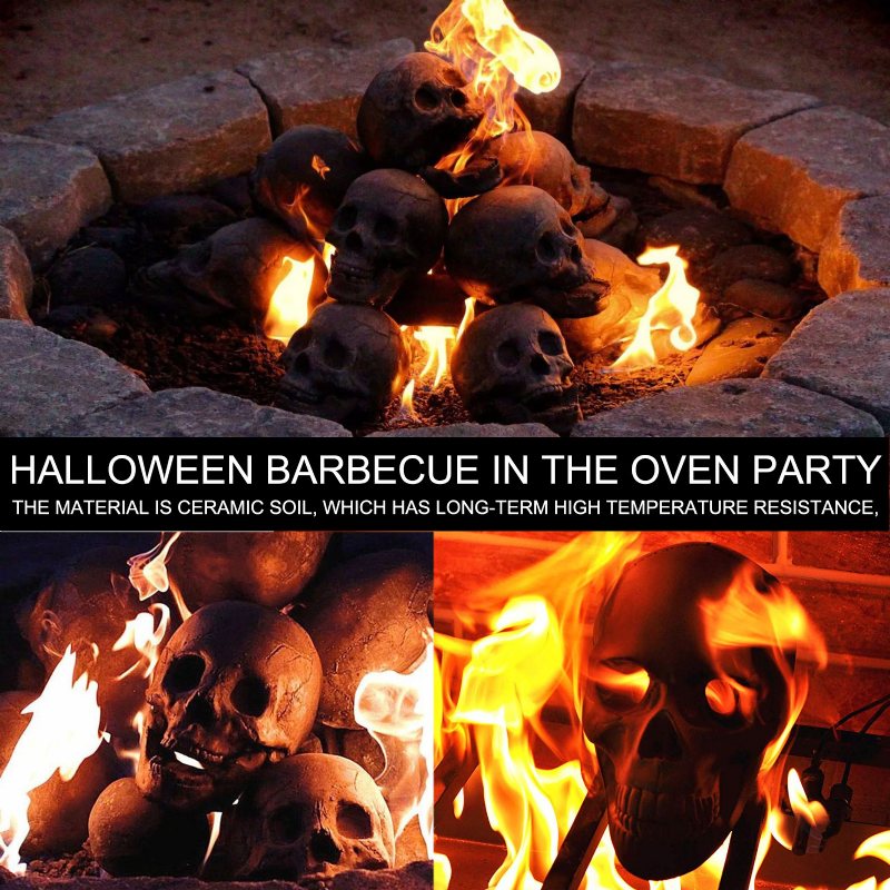 Piec Na Halloween Grill Party Dekoracje Symulacja Czaszki Rekwizyty Horror Ceramiczne Ozdoby