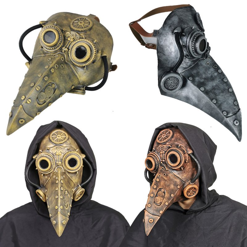 Śmieszne Średniowieczne Steampunk Lekarz Zarazy Ptak Maska Lateksowe Punk Cosplay Maski Dziób Dla Dorosłych Halloween Event Rekwizyty Do