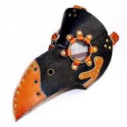 Steampunk Plague Doctor Maska Ptak Długi Nos Dziób Pu Skórzana Na Cosplay Halloween Boże Narodzenie Kostium Rekwizyty
