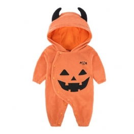 Uniwersalna Jesienno-zimowa Halloweenowa Dyniowa Sukienka Dziecięca Z Kapturem Jednoczęściowa Koszula Odzież Dla Chłopców Dziewcząt