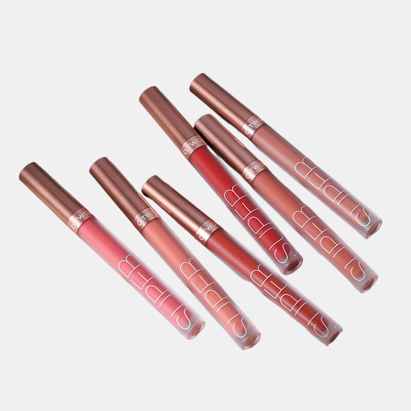 12 Kolorów Velvet Matte Lip Gloss Non-stick Cup Non-fading Lasting Waterproof Liquid Lip Glaze