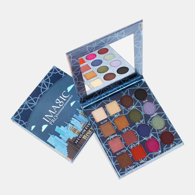Imagic Professional Shimmer Matte Eyeshadow Palette 16 Kolorów Naturalny Wodoodporny Trwały Cień Do Powiek