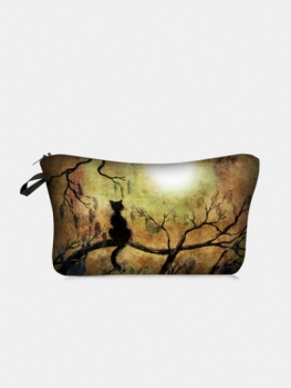 Przenośna Torba Do Makijażu Z Nadrukiem Księżyca Travel Women Wash Bag Storage Bag