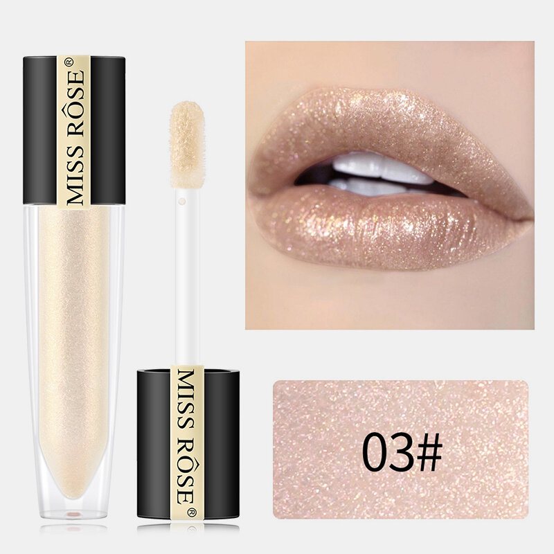 Shimmer Lip Gloss Wodoodporna Pomadka W Płynie Nawilżająca Spolaryzowana Kosmetyczna Perłowa Brokatowa Szminka Plumpe