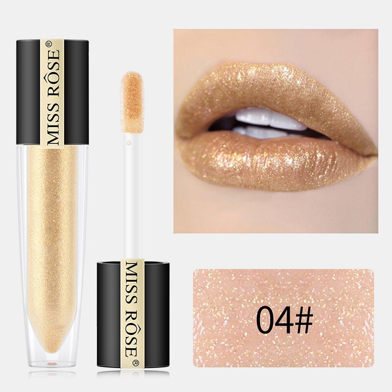 Shimmer Lip Gloss Wodoodporna Pomadka W Płynie Nawilżająca Spolaryzowana Kosmetyczna Perłowa Brokatowa Szminka Plumpe