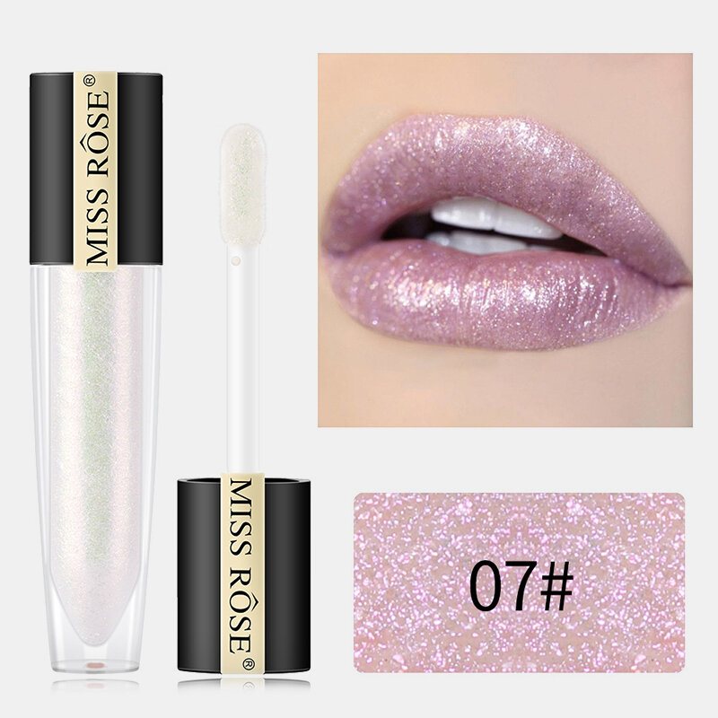 Shimmer Lip Gloss Wodoodporna Pomadka W Płynie Nawilżająca Spolaryzowana Kosmetyczna Perłowa Brokatowa Szminka Plumpe