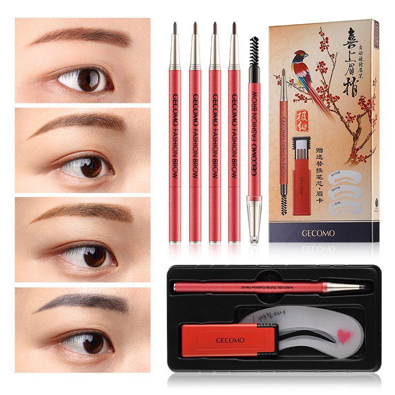 Wodoodporny Zestaw Do Brwi Podwójna Głowica Pióro Do 3 Szt. Uzupełnianie Pen Szablony Do Eye Comestic