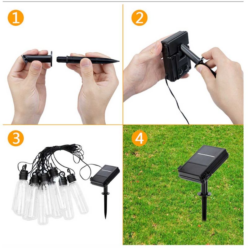 Fancy Outdoors Party Decoration Led Tube String Light Zasilany Energią Słoneczną Wodoodporny Drut Miedziany Ciepły Biały Kolorowy