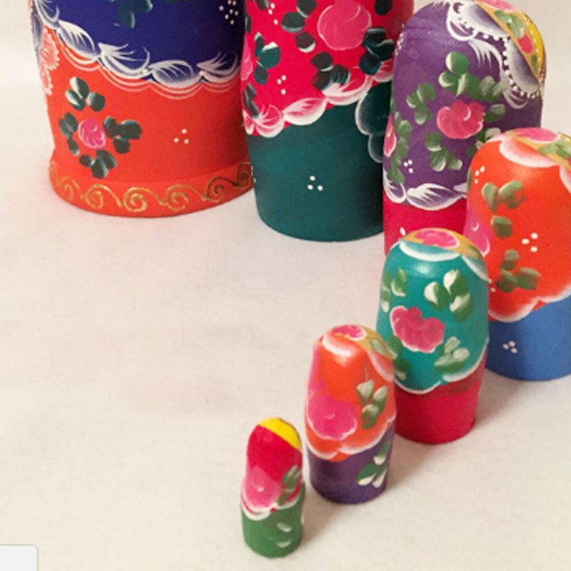 Matryoshka Lalki Gniazdowanie Układanie Drewniane Rosyjskie Zabawki Z Kwiatową Ozdobą Ręcznie Malowane Drewno Pamiątkowe Rękodzieło Sztuki Ludowej