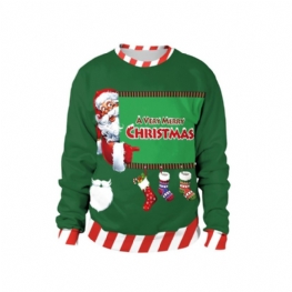 Świąteczny Sweter Dla Kobiet Mężczyzn Trwałe Nie Blaknące Pulower Sublimacyjny Bluzy Święty Mikołaj Z Kapturem Przenikania Ciepła Koszule Z Długim Rękawem