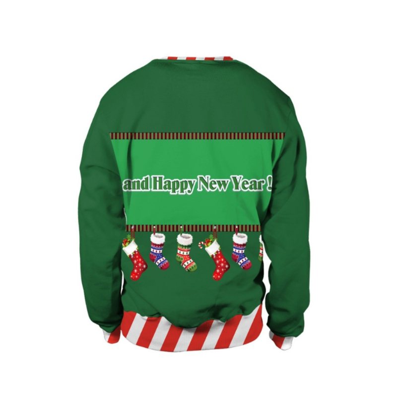 Świąteczny Sweter Dla Kobiet Mężczyzn Trwałe Nie Blaknące Pulower Sublimacyjny Bluzy Święty Mikołaj Z Kapturem Przenikania Ciepła Koszule Z Długim Rękawem