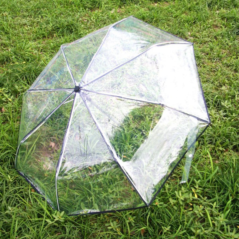 Przezroczysty Parasol Pozwala Na Personalizację W Pełni Automatyczny Trzyczęściowy Z Nadrukiem Logo Na Deszczowe Dni