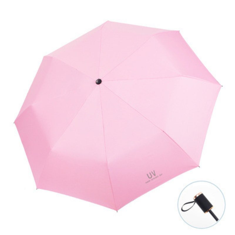 T076 Prezent Reklamowy Parasol Trzy Składane Grube Winylowe Słoneczny Uv Dziewięć Ze Sklejki 5 Kolorów