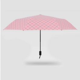 Winylowy Składany Parasol Przeciwsłoneczny Koreański Little Fresh Lady Słoneczny W Paski Krzyżowy