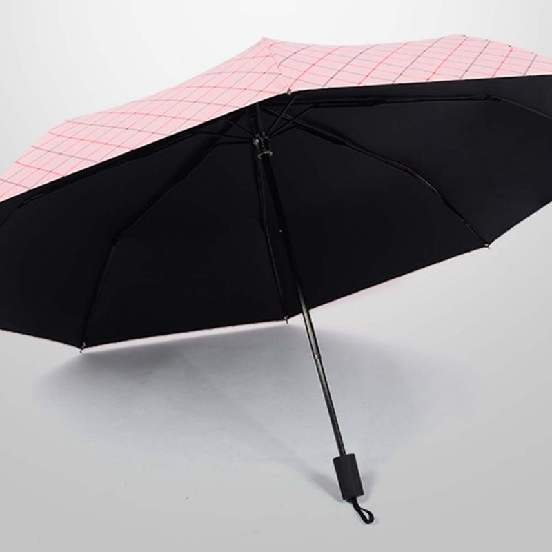 Winylowy Składany Parasol Przeciwsłoneczny Koreański Little Fresh Lady Słoneczny W Paski Krzyżowy