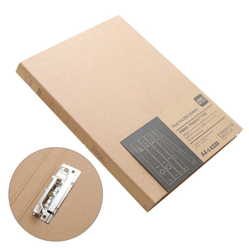 Pliki Dokumenty Folder Z Mocnym Klipsem Ze Stali Nierdzewnej Vintage Brown Kraft Cover Materiały Biurowe Home School Office Niezbędne Segregatory