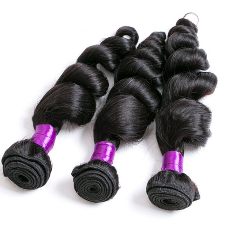 1 Zestaw Brazylijskich Luźnych Fal Virgin Hiar Weave Naturalne Czarne Doczepy Z Ludzkich Włosów