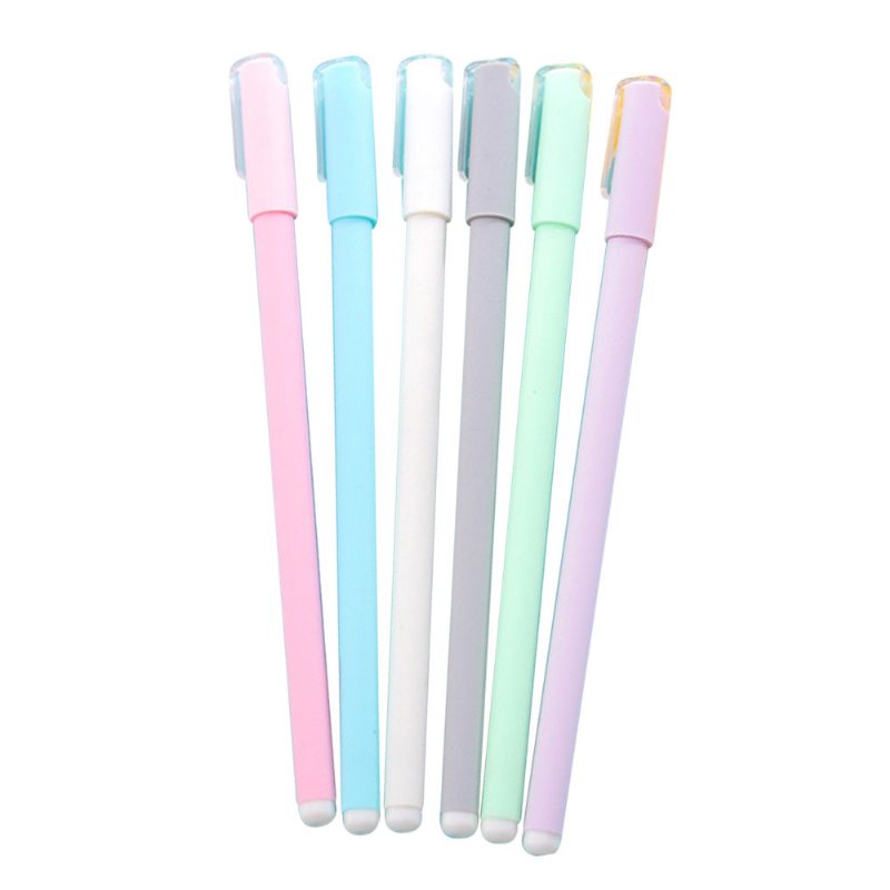 6 Sztuk Cukierki Kolor Matowy Długopis Żelowy Czarny Atrament 0.5mm Biznesowe Materiały Biurowe Carbon Bold Pen Studenci Papiernicze