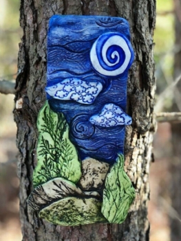 1 Pc Kreatywny Akryl Barwione Suncatcher Gwiaździste Niebo Ocean Ogród Rzeźba Dekoracja Wall Art Posąg Z Żywicy Drzwi Yard Dekoracyjny Ornament