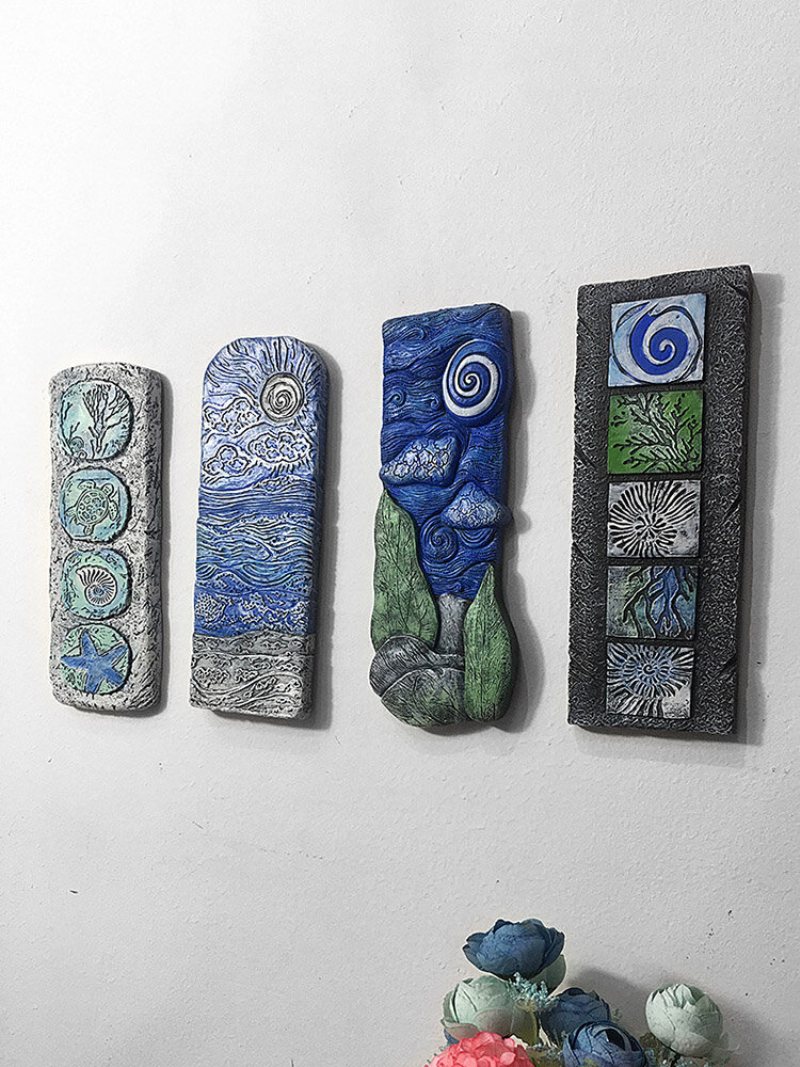 1 Pc Kreatywny Akryl Barwione Suncatcher Gwiaździste Niebo Ocean Ogród Rzeźba Dekoracja Wall Art Posąg Z Żywicy Drzwi Yard Dekoracyjny Ornament