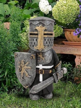 1 Pc Żywica Rycerz Gnomy Ogród Wojna Statua Wystrój Ogrodu Ozdoba Na Biurko Rzeźba Żołnierz Miniaturowa Kolekcja Figurek Home Decor