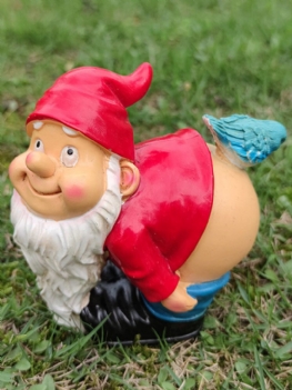 1pc Żywica Gnome Karzeł Flirt Z Białą Brodą Posągi Pochylony Aby Odsłonić Tyłek Ptak Dekoracje Na Trawnik Kryty Odkryty Boże Narodzenie Ozdoba Ogrodowa