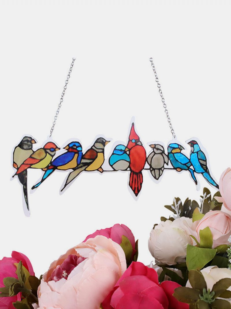 Prezent Festiwalowy Wiele Ptaków Zawieszki Na Szklane Okna Ogród Suncatcher Akrylowe Ozdoby Home Patio Yard Decor