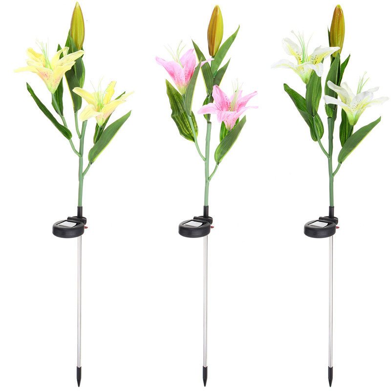 Solar Power Flower Garden Stake Lampa Krajobrazowa Outdoor Yard Lily Light