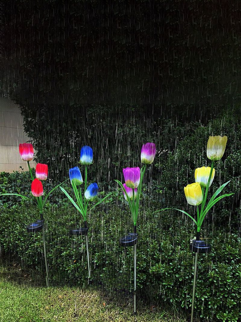 Solar Power Led Tulip Flower Light Energooszczędne Lampy Trawnikowe Ścieżka Ogrodowa Dekoracja Stoczni Lampa Krajobrazowa