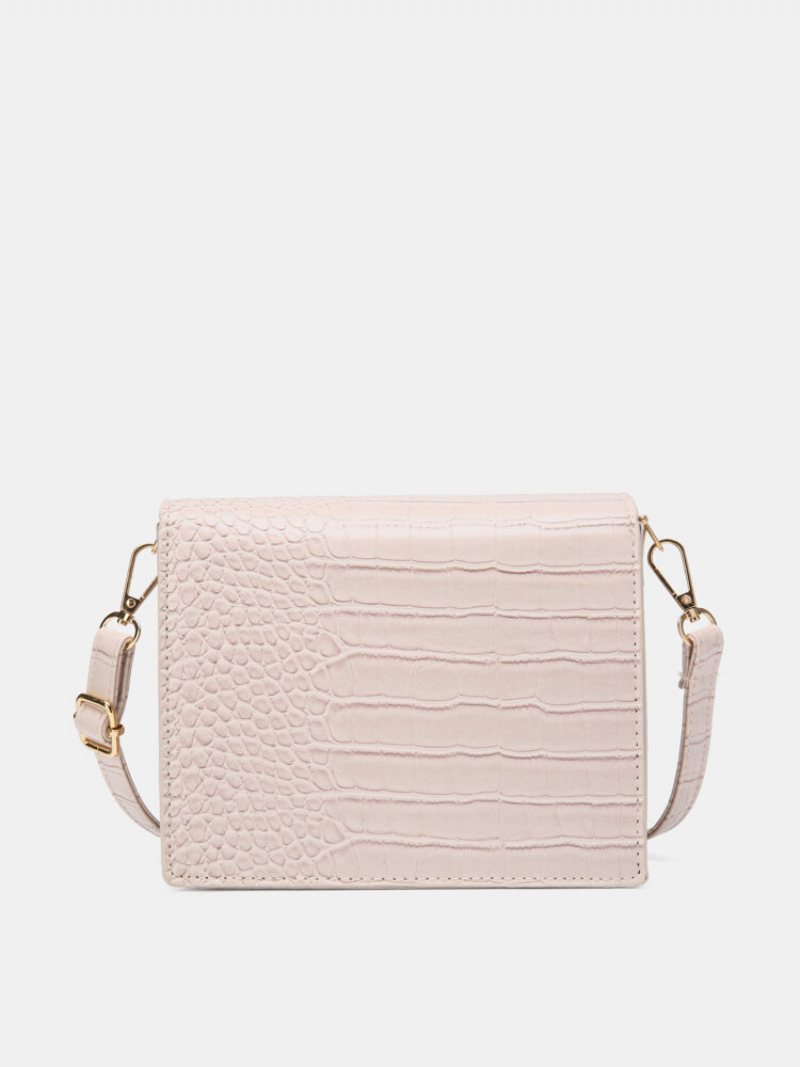 Damska Faux Leather Fashion Wielofunkcyjna Torba Aligatora Z Szerokim Paskiem Na Ramię Crossbody