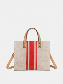 Damska Płócienna Przeszyta Kolorowa Torba Na Ramię Torebka Crossbody
