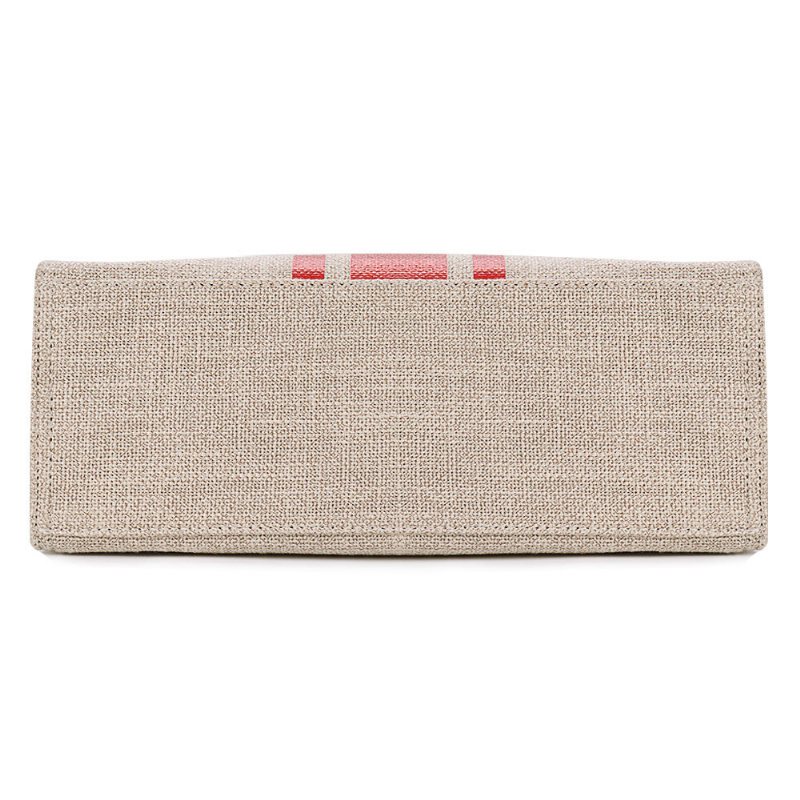 Damska Płócienna Przeszyta Kolorowa Torba Na Ramię Torebka Crossbody