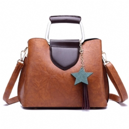 Damska Skórzana Torba Crossbody Z Woskiem Olejowym Torebka Z Uchwytem Sprzętowym