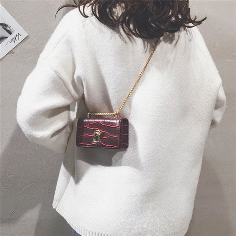 Damska Torba Crossbody Ze Skóry Pu Wzór Krokodyla Na Ramię Z Łańcuszkiem
