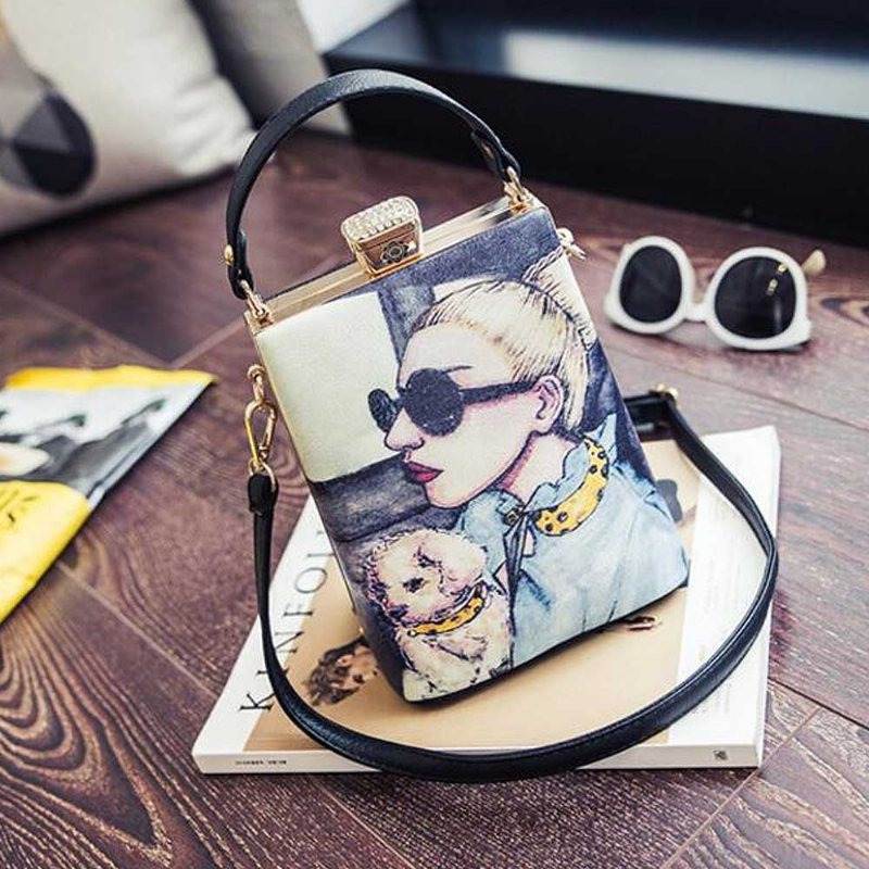 Fashion Painting Mała Damska Torba Na Ramię Z Wygodnym Uchwytem Jakość Gładka Torebka Ze Skóry Pu