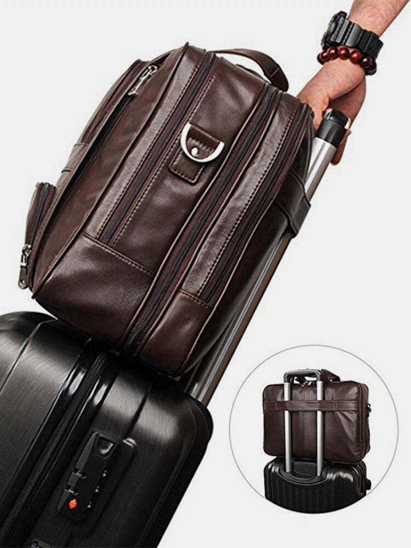 Męska Wielofunkcyjna Wielokieszeniowa Wodoodporna 13-15.6-calowa Torba Na Laptopa Teczka Biznesowa Torebka Crossbody Bag