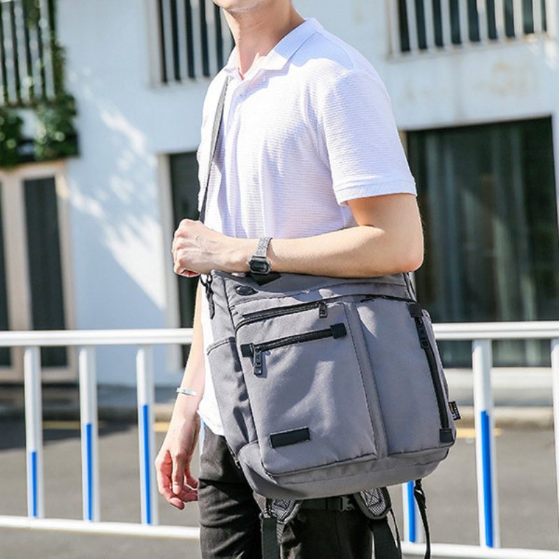 Męski Wielofunkcyjny Nylonowy Wodoodporny Plecak Business Solid Crossbody Torby Outdoor Torebki