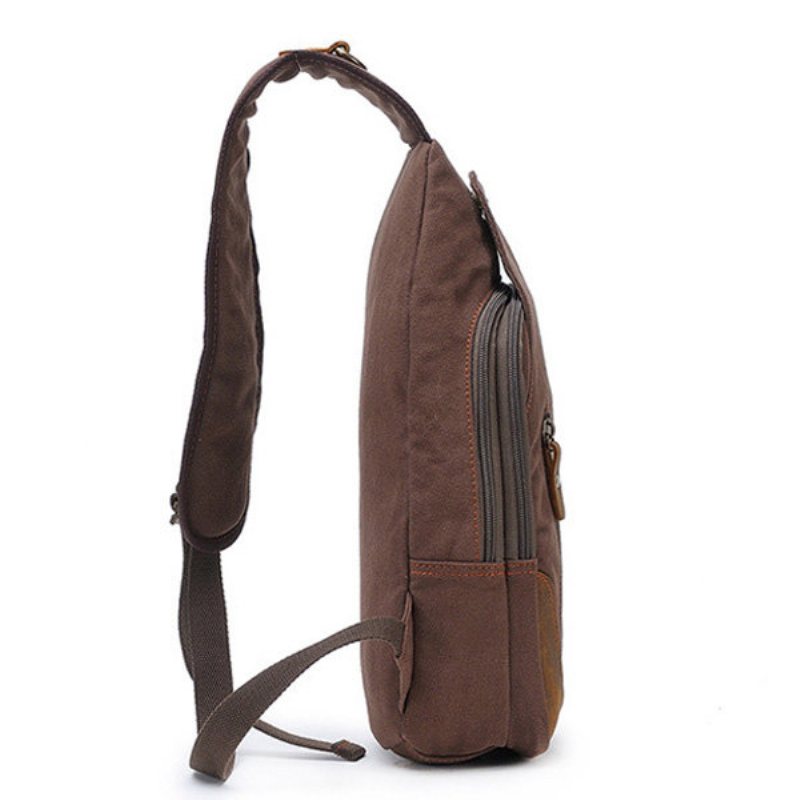 Płócienna Torba Na Klatkę Piersiową W Stylu Retro Patchworkowa Skórzana Na Ramię Crossbody Dla Mężczyzn