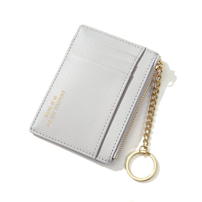 Posiadacz Karty Jednolity Kolor Multi-card Mini Brelok Damski Mały Portfel Zipper Moneta Torebka