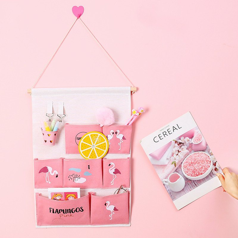 Flamingo Cactus Printing Żywy Styl Wiszący Organizer Bawełniana Pościel Drzwi Do Przechowywania W Domu
