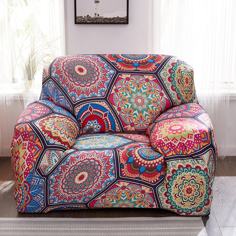 1/2/3/4 Siedzenia Elastyczna Rozciągliwa Sofa Pokrowiec Na Fotel Narzuta Na Sofę Czeski Wzór Na All-inclusive